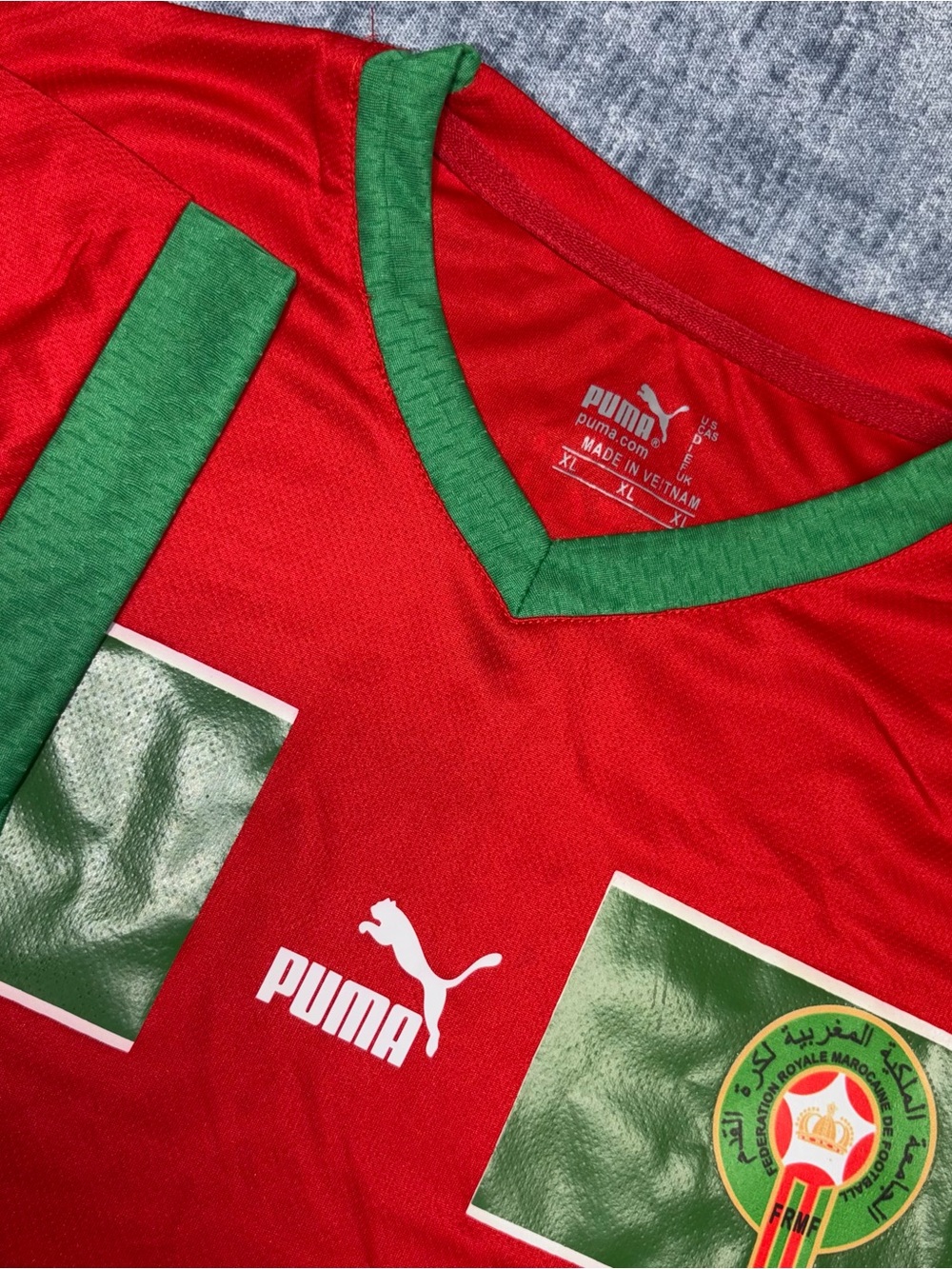 Puma Vintage Size XL Marocco Football Soccer Arabic Red Green Jersey Tee T Shirt